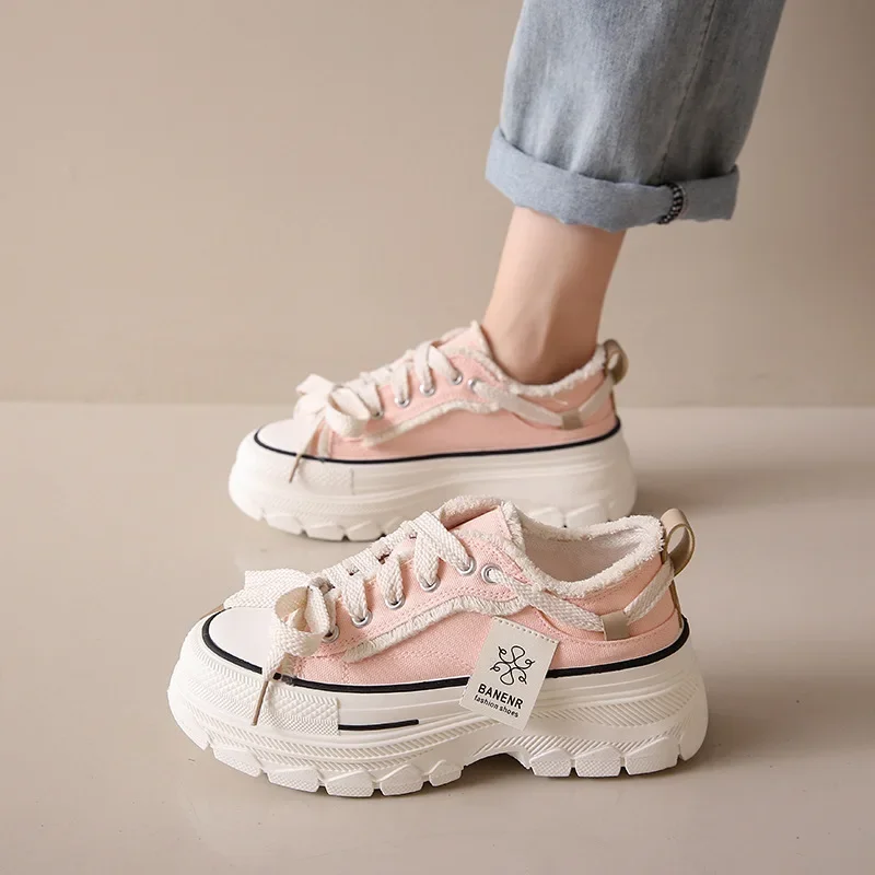 Thick Soled Retro Small White Shoes Women's  Korean Trend Versatile Casual Shoes Outdoor Street Party Sports Shoes Soft