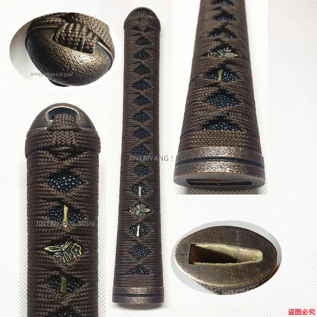 27cm rikko tsuka sabre forma alça de seda ito liga fuchi kasipa lovuki adereços f espada japonesa samurai katana peças