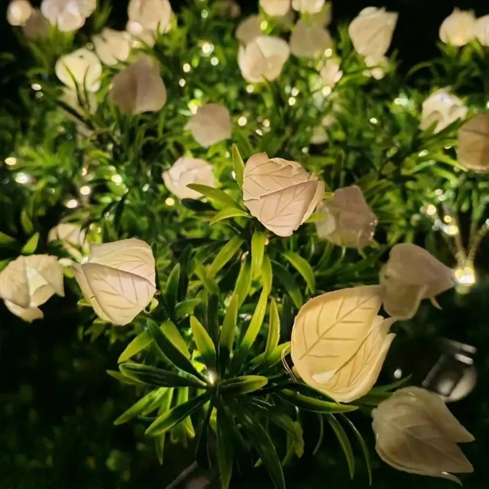 Gardenia Flower Solar Artificial Flower Light Realistic Multi-Color Changing Waterproof Landscape Lamp Colorful Light 42LED