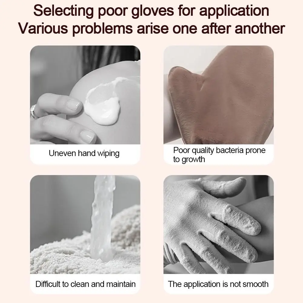 Leather Self-Tanning Mitt Reusable Washable Tanning Glove Double-Sided Sunless Fake Tan Lotion Applicator Body Face Application