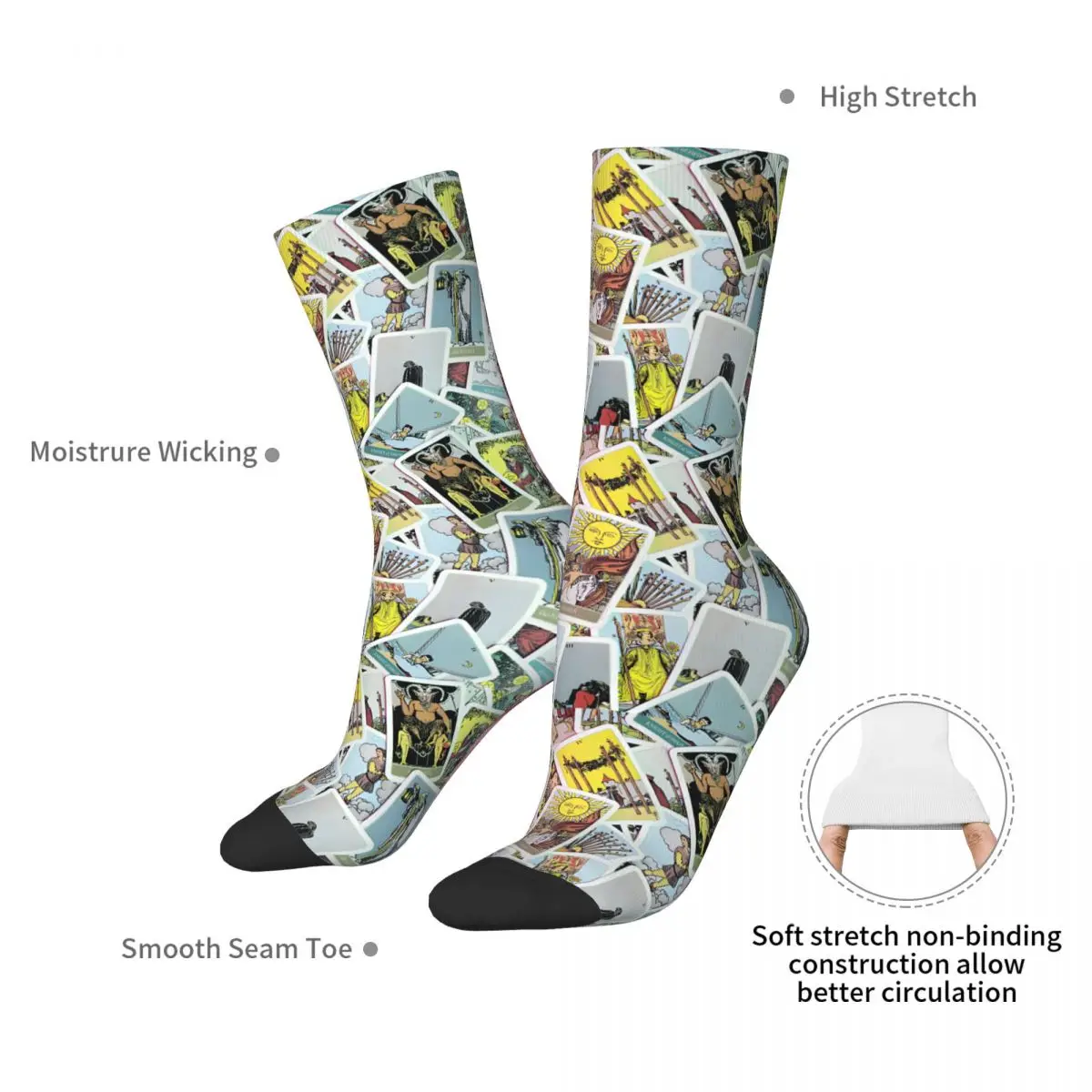 Tarot Deck Cards Magic Spread Unisex Winter Socks Hip Hop Happy Socks street style Crazy Sock