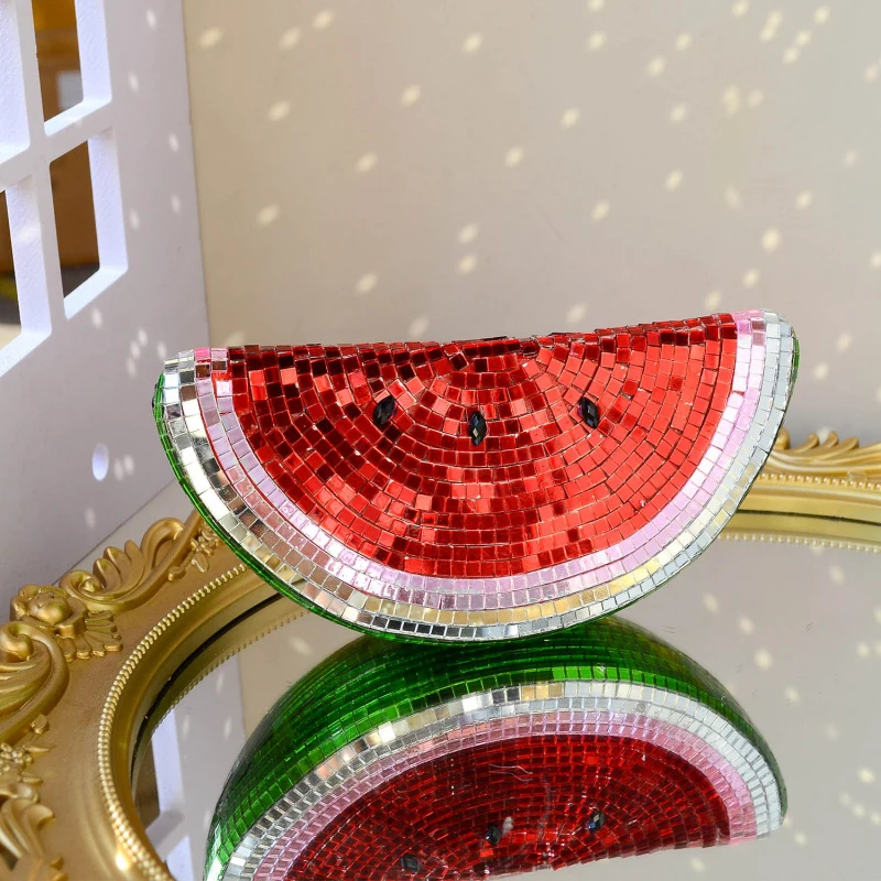 Disco Fruit Watermelon Mirror-Glossy Mirror Watermelon Decorative Piece Party Supplies Home Decor