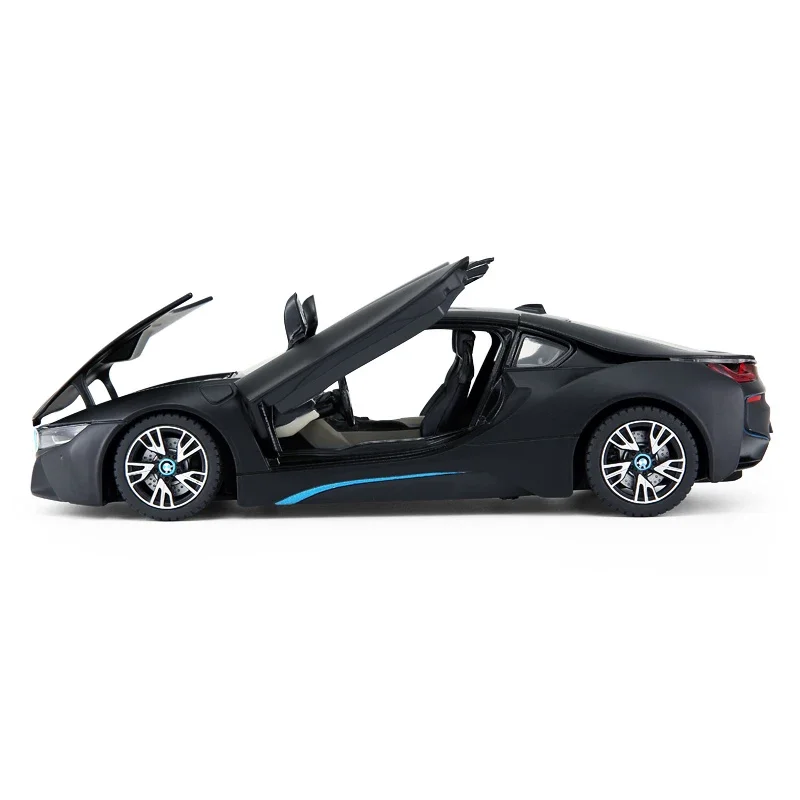 KaKBeir 1:24 BMW I8 Black Car Alloy Car Model Simulation Car Decoration Collection Gift Toy Die Casting Model Boy Toy