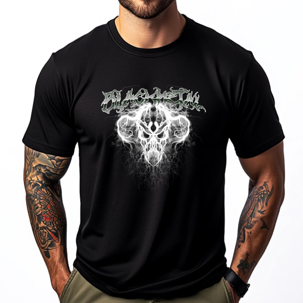 

Black Metal Skull Graphic T Shirts 100% Cotton Brand Clothing Vintage Style Free Shipping Clothes Classic