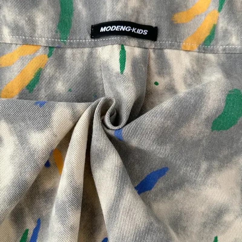 سترة قميص دينيم للأولاد لربيع وخريف 2026 نمط جديد للأطفال ملابس كبيرة الحجم للأطفال #4