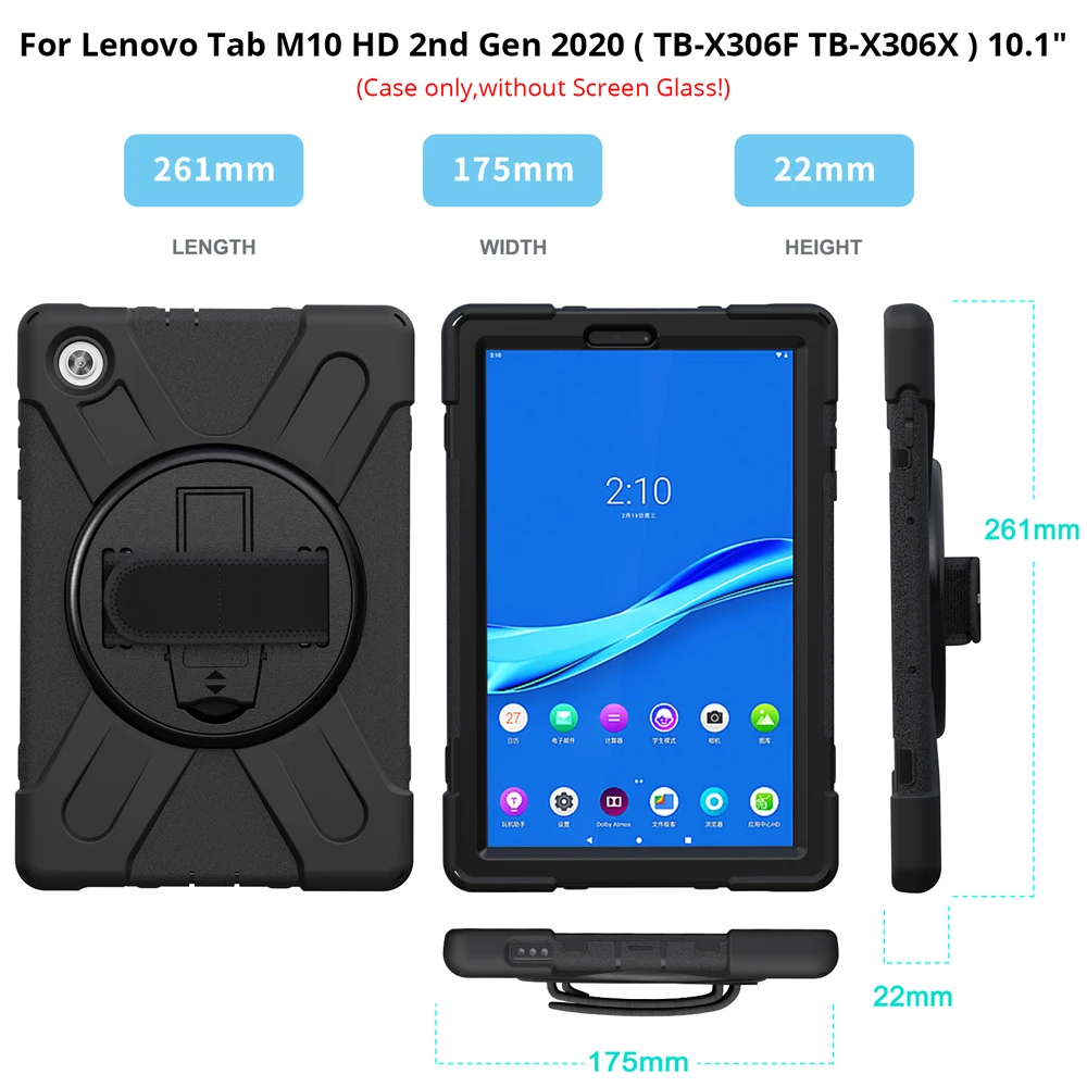 Imagem -02 - Capinha para Lenovo Tab M10 Plus Fhd 10.3 hd 2nd Gen 10.1 m8 8.0 P11 Pro Resistente à Prova de Choque Capa Áspera com Alça de Ombro Mão