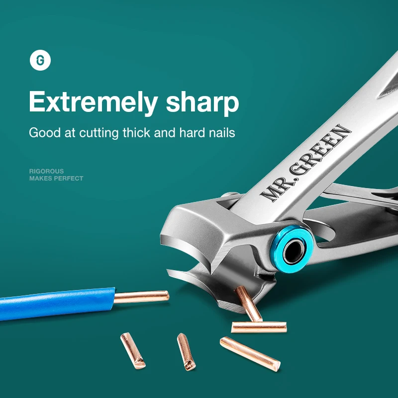 MR.GREEN Nail Clippers Stainless Steel Two Sizes Are Available Manicure Fingernail Cutter Thick Hard Toenail Scissors Tools view 3