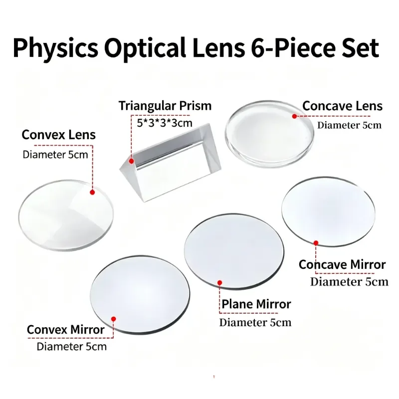 Optical Lens Set, Galilean & Keplerian Telescope Making Kit, DIY Camera Assembly Optics Parts For Physics Education