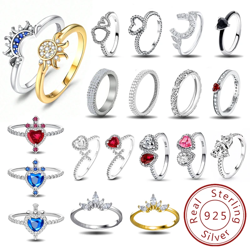 925 Sterling Silver Simplicity Classic Love Heart Zircon Ring For Women Engagement Wedding Luxury High Quality Fine Jewelry
