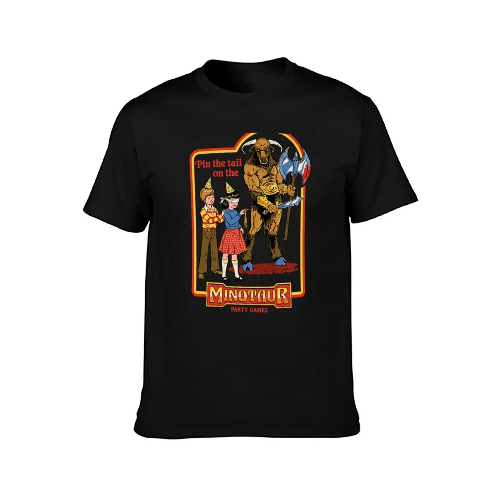 Pin The Tail On The Minotaur T-Shirt Basic Crew Neck Short Sleeve Top T-Shirt