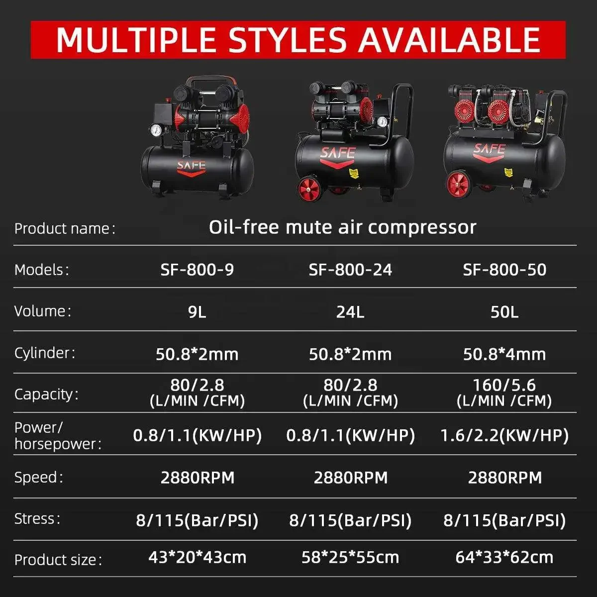 SAFE Silent Oil Free Portable Pump Mute Air Compressor Suitable For Multiple Occasions