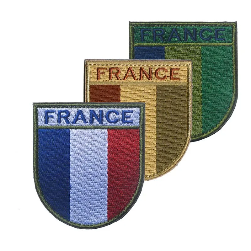 Frankreich Flagge Patch Kleidung Applikation Stickerei Moral Emblem, IR Reflektierende Patches Militär Armband Aufkleber Taktische Abzeichen – Detail 3