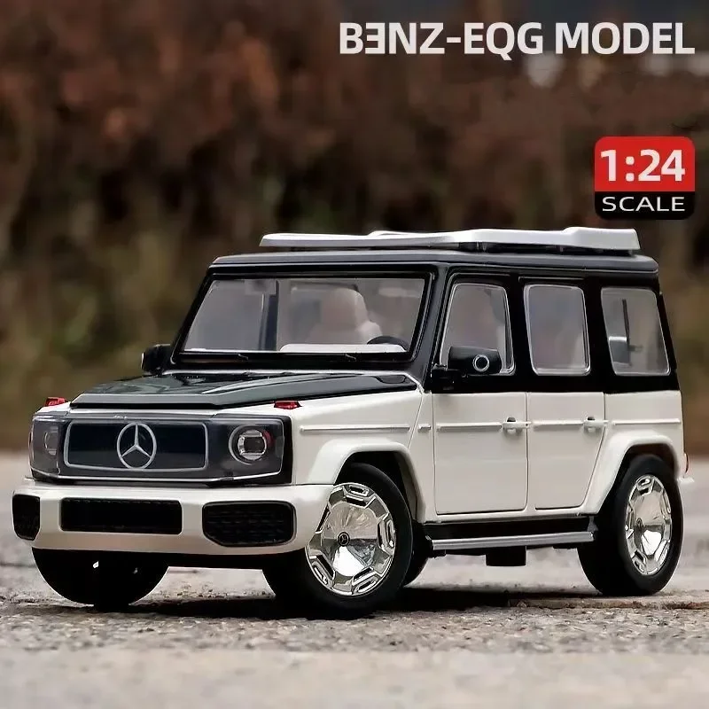 1:24 Mercedes-Benz EQG modello di auto in lega diecast veicoli giocattolo in metallo suono e luce tirare indietro auto alta simulazione per i regali dei bambini