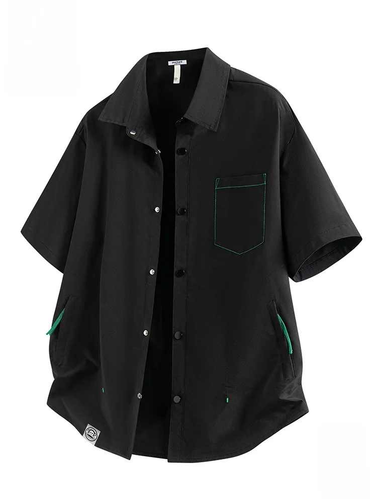 

PaulFrank Monkey ort Sve Loose Fit Collared irt Men's Summer Casual Sle Polyester Fiber Five Button Closure irt