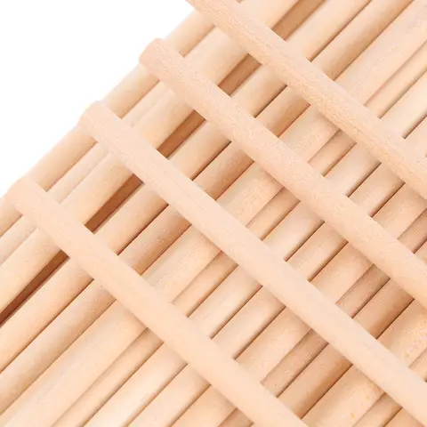 100 Pcs Round Half Hardwood Craft Sticks Natural Wooden Dowels Short Small Mini