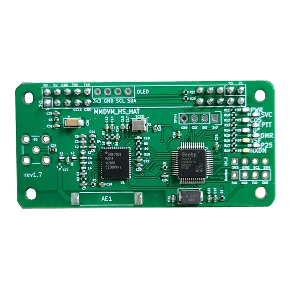 BAAE Version 1.7 MMDVM Simplex Hotspot UHF VHF Antenna +OLED+Case Support P25 DMR YSF for Raspberry Pi Hotspot