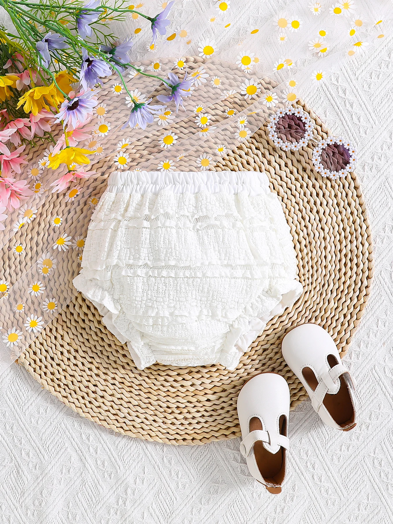 Baby Toddler Spring Summer Lace Butt Cheek Pants Cloud Soft Cute Fitted Diaper Covers All-Season Versatile Infant Clothing