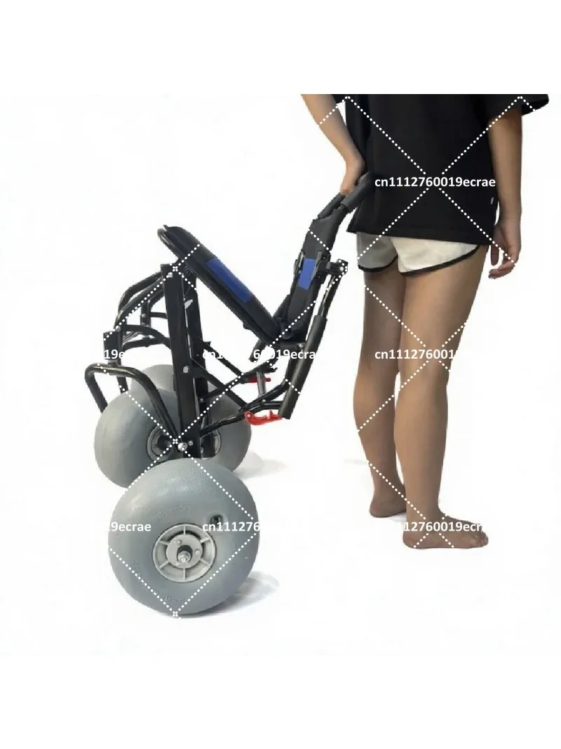All-Terrain Beach Wheelchair with Breathable Waterproof Seat, Lightweight Folding Mobility Chair for Outdoor Travel