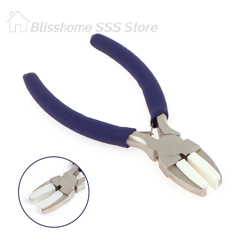 【S】Nylon Jaw Pliers Carbon Steel Craft Plat Nose Pliers DIY Tools For Beading Looping Shaping Wire Jewelry Making Tools