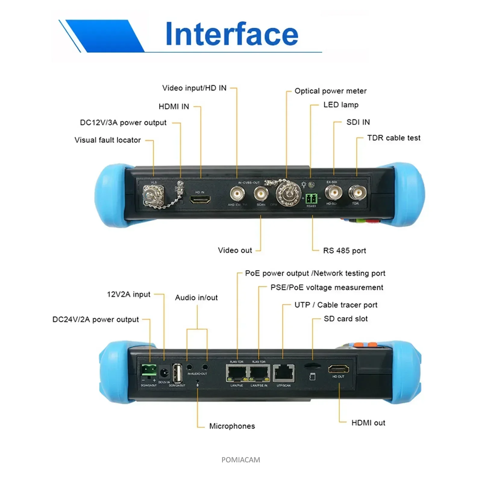 IPC9800 IPC CCTV test monitor 8MP AHD TVI CVI Tester PRO H.265 4K Video display tester monitor IP camera tester 7inch cctv test