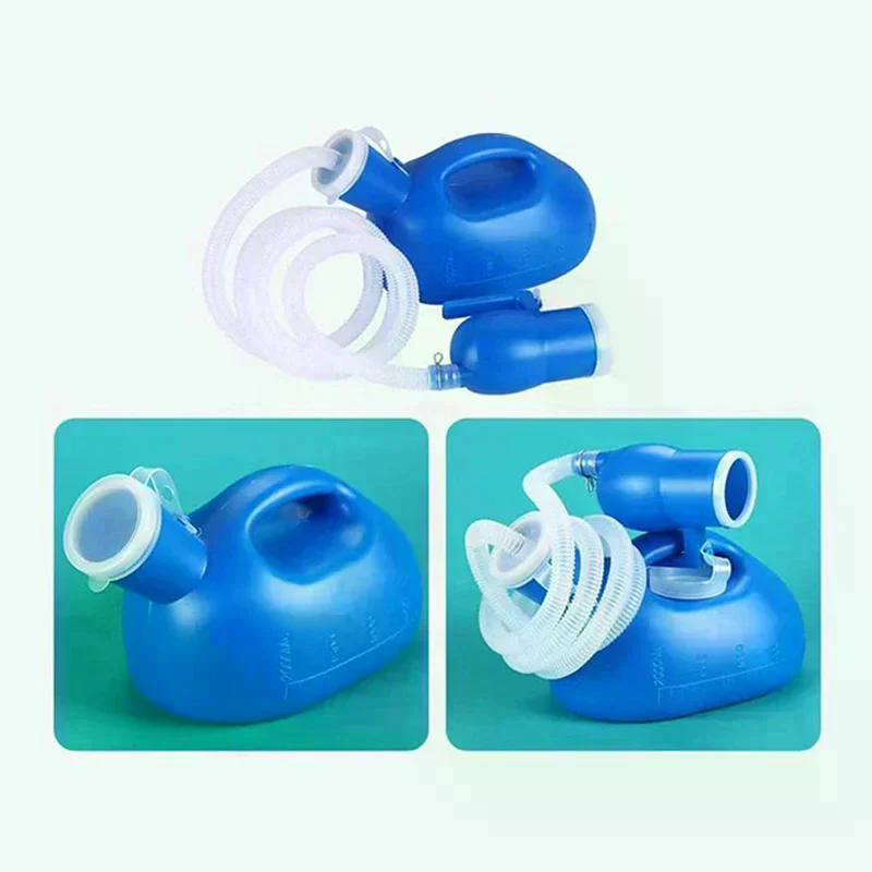 Toilet Supply For Outdoor 2000ml Plastic Male Elderly Bed Potty Pee Bottle Collector With 160cm Tube Portable Pee Urine Bottle