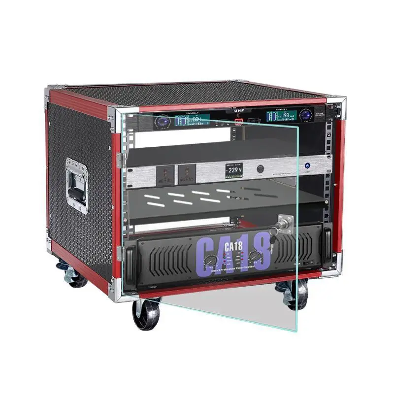 4U 6U  Portable Amplifier Rack Case Home KTV Audio Cabinet Simple Chassis Mixer Stand Stage Flight Case for Audio Equipment