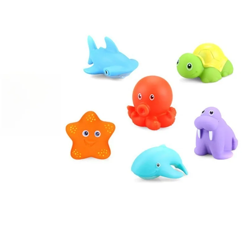 6 قطعة/مجموعة ألعاب حمام الطفل الطفل الحيوان لعبة عائمة رذاذ الماء لعبة الصوت متعددة اللعب اليد التنسيق العين القدرة عملية آمنة