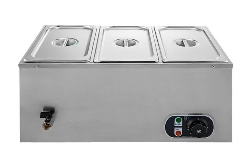 Stainless Steel Electric Soup Warmer 6-Well Commercial Countertop Food Heating Equipment