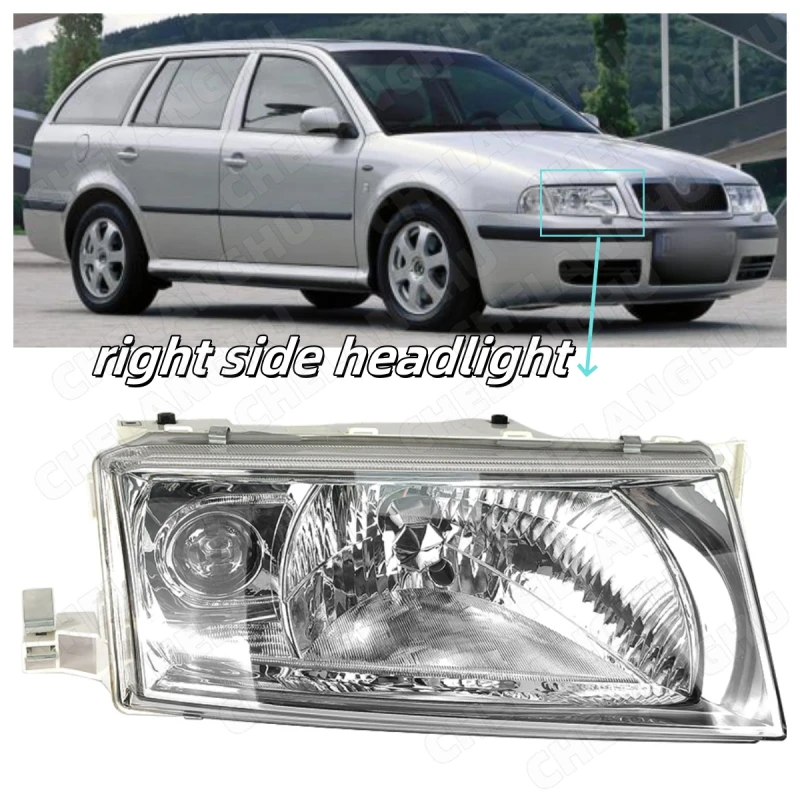 1 Pc Right Side Headlight For Skoda Octavia A4 1997 1998 1999 2000 2001 2002 2003 2004 2005-2011 Front Headlamp Car Accessory
