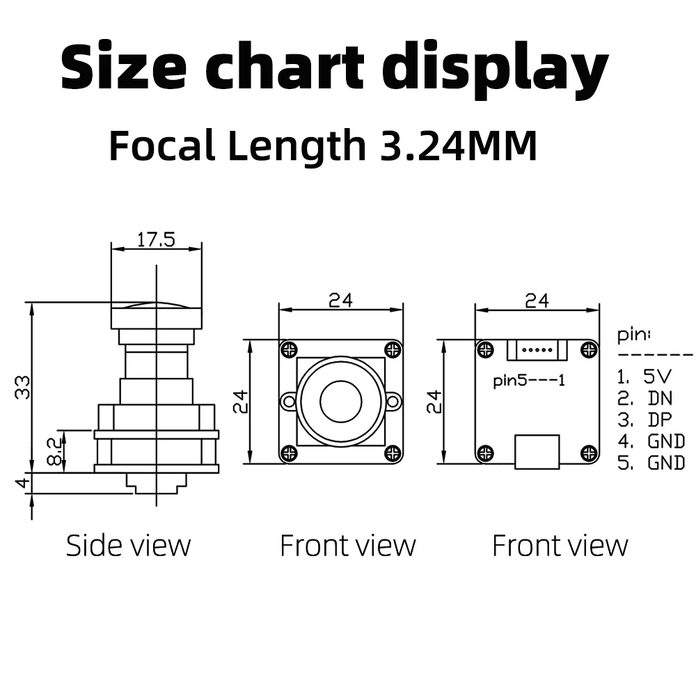 4K IMX415 8MP IP-Kameramodul-Board 3,24mm Objektiv Fester Fokus 95 Grad Fischaugen-USB2.0 Industrie-Webcam Videoüberwachung UVC – Detail 4
