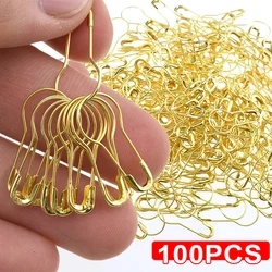 100Pcs Colors Safety Pins Gourd Pear Shaped Bulb Pins Metal Clips Knitting Stitch Marker Tag Hangtag Pin Fastener Craft DIY Tool