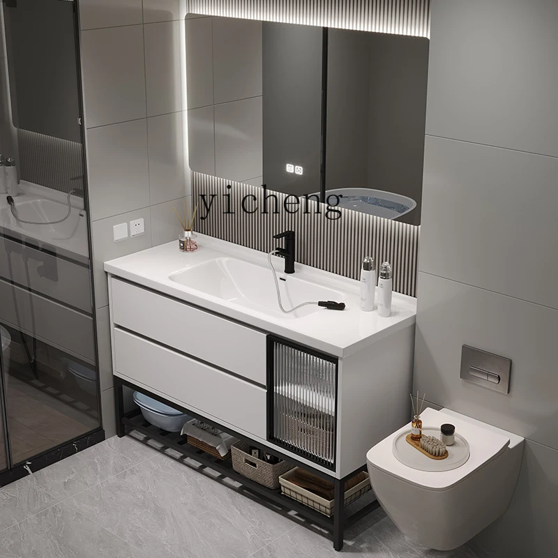 YY Ceramic Whole Washbin Simple Bathroom Cabinet Set Bathroom Table