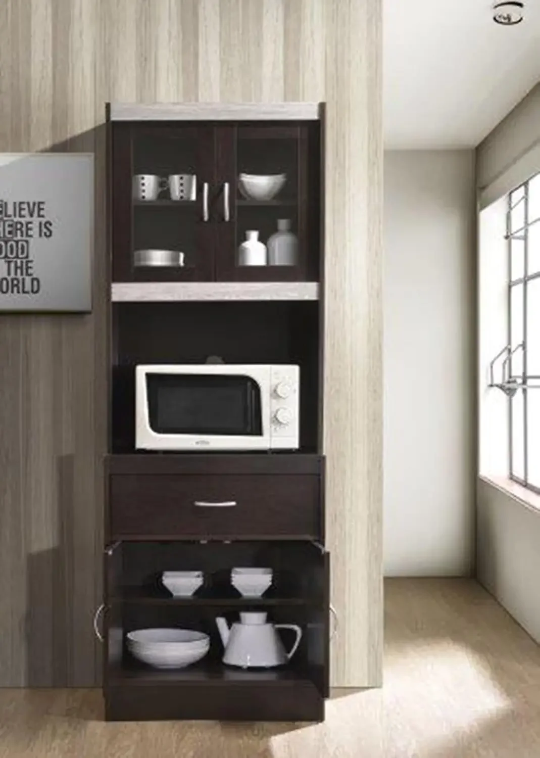 CHOCO Kitchen Cabinet, Chocolate Grey