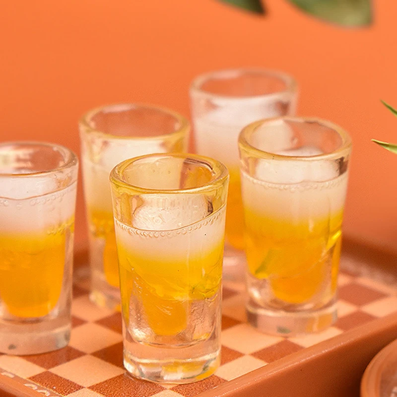 10pcs Miniature Toy Kitchen Beer Drinking Cups Mug Accessory Drink Model Toy Wine Mug Toy Doll House Decor