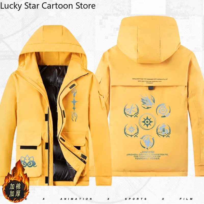 Halloween Wuthering Waves Jinhsi Cosplay Winter Long Sleeve Cartoon  Print Unisex Coat Hoodie Top Costume Game Jacket Cotton