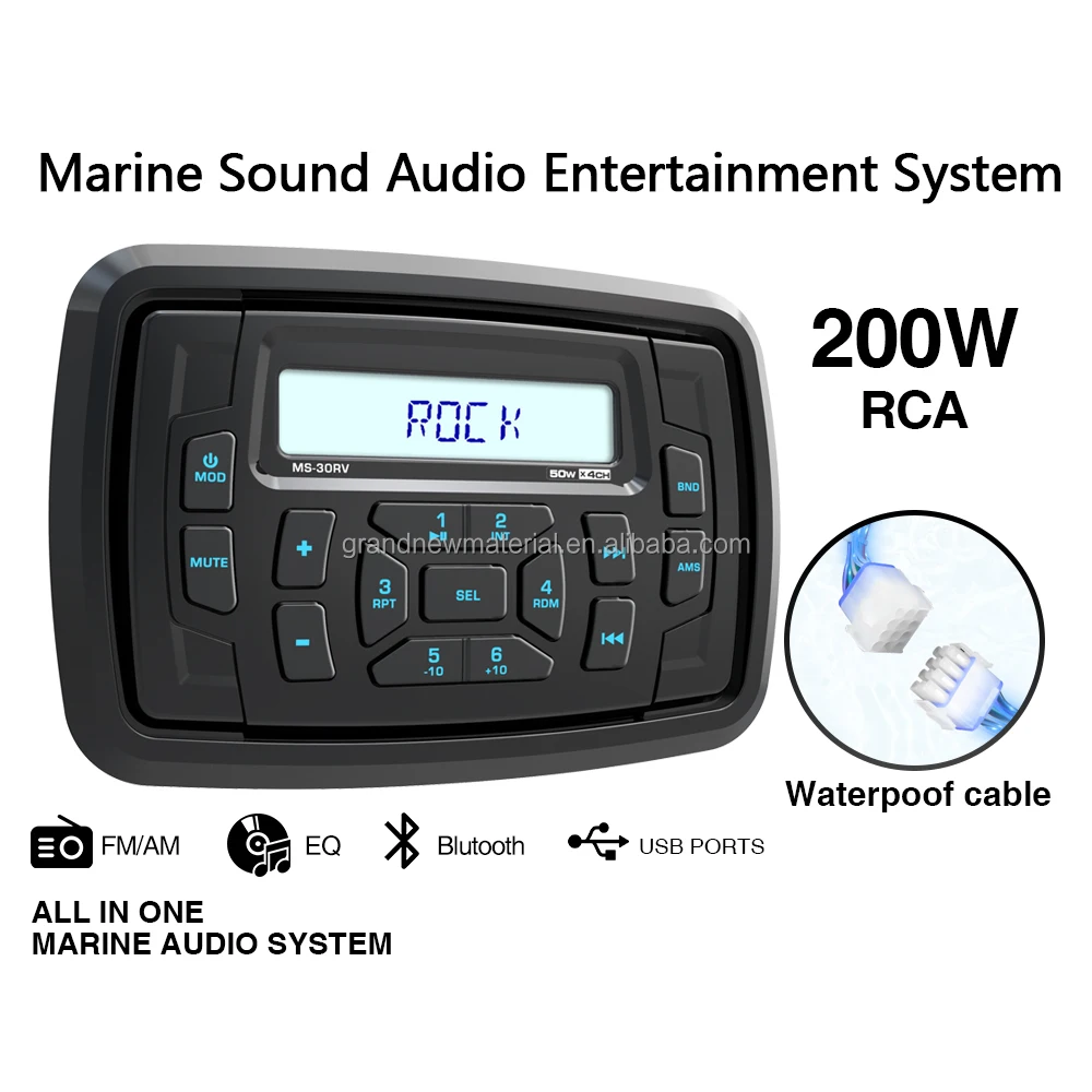 STLF красочный свет морской стерео водонепроницаемый IPX5 морской BT радио аудио FM AM приемник MP3 для ATV UTV SPA лодка GOLF