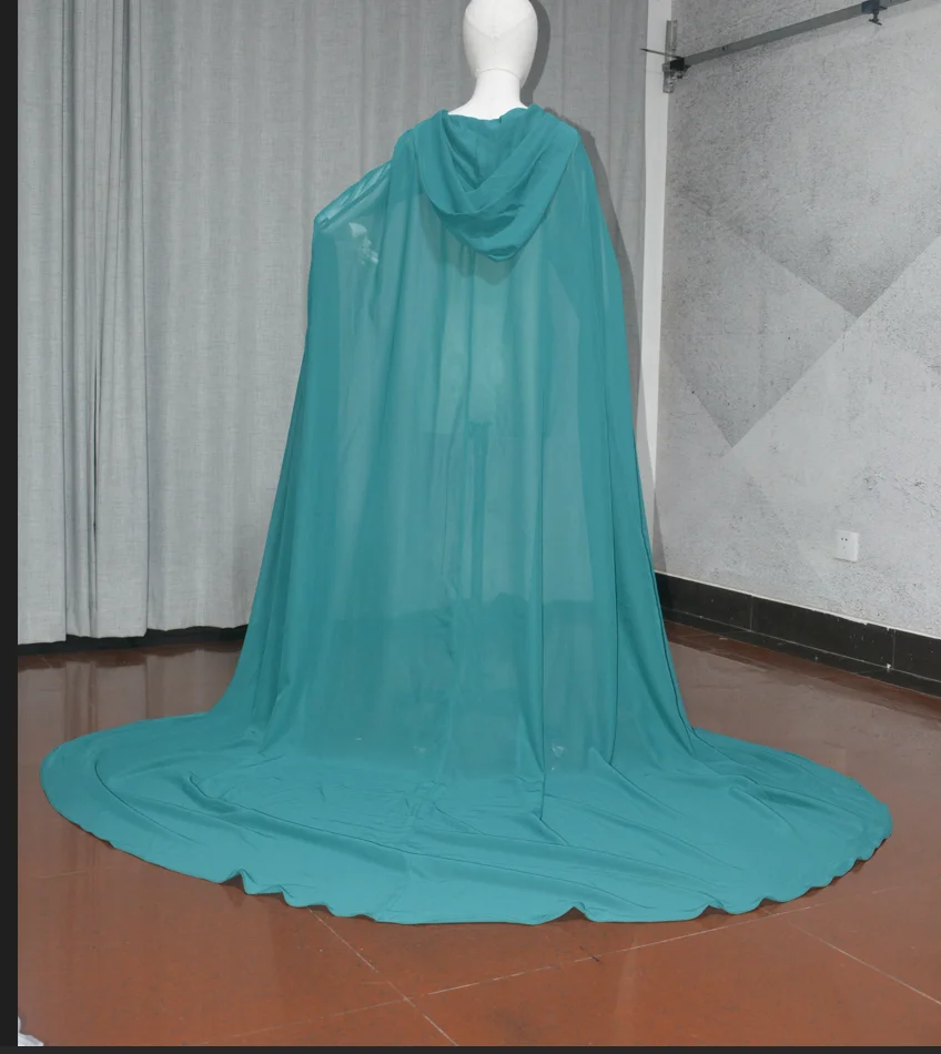 Elf attire Hooded Chiffon cloak, Christmas gift Bridal cape custom plus size