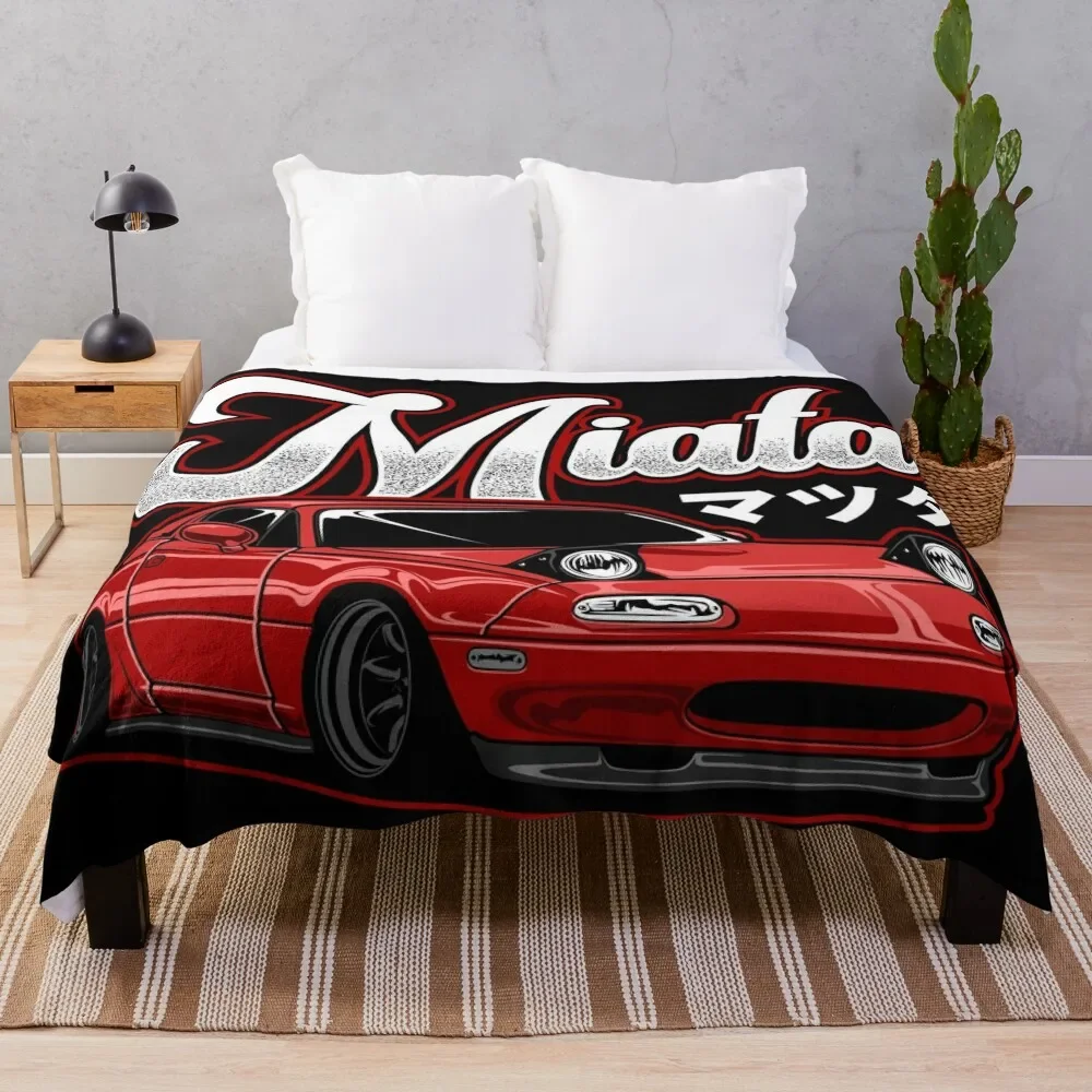 

Miata MX-5 NA Red Throw Blanket Camping Blankets For Bed Luxury Throw Blankets