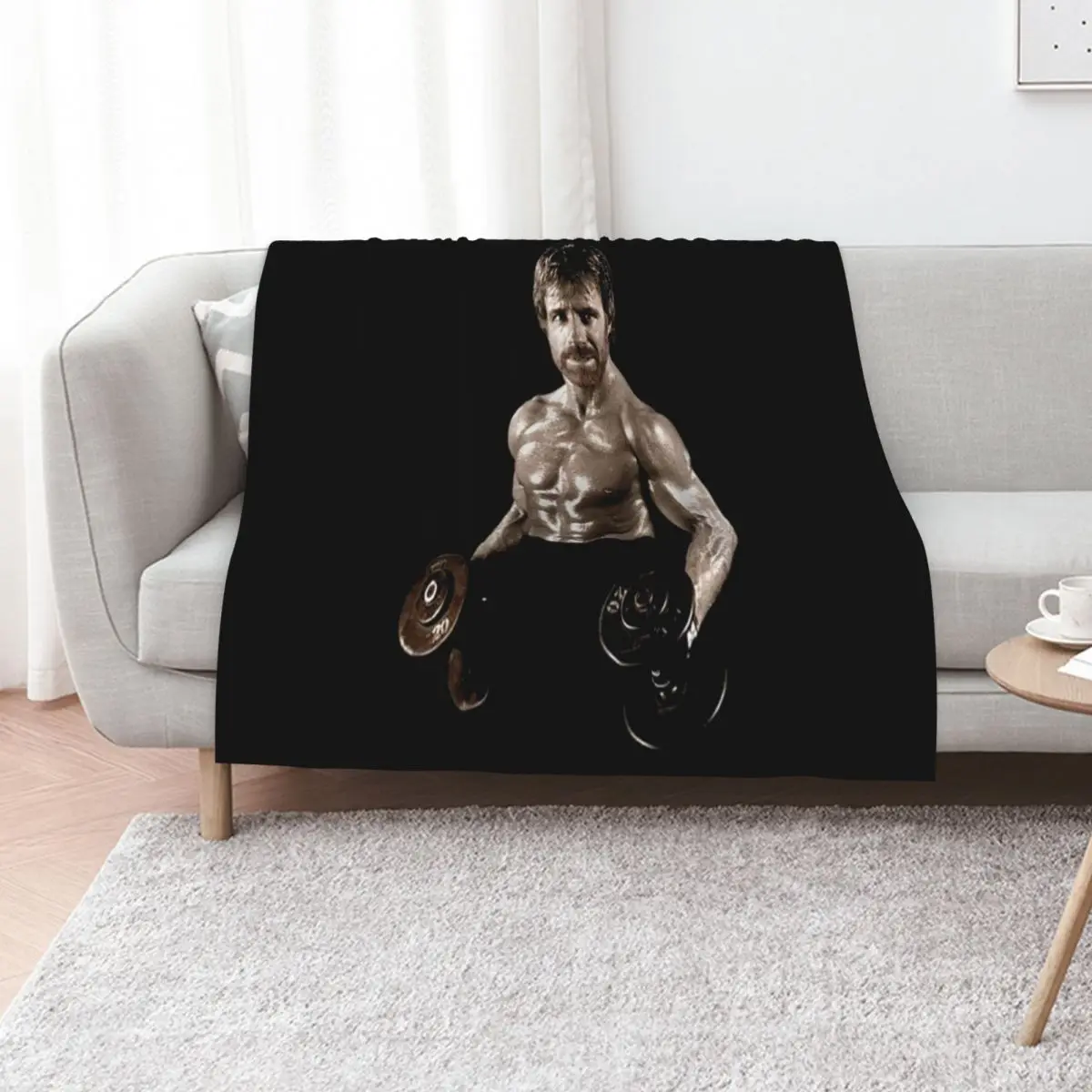 Chuck Norris Muscle Throw Blanket Nap Personalized Gift Luxury Designer for babies funny gift Luxury St Blankets