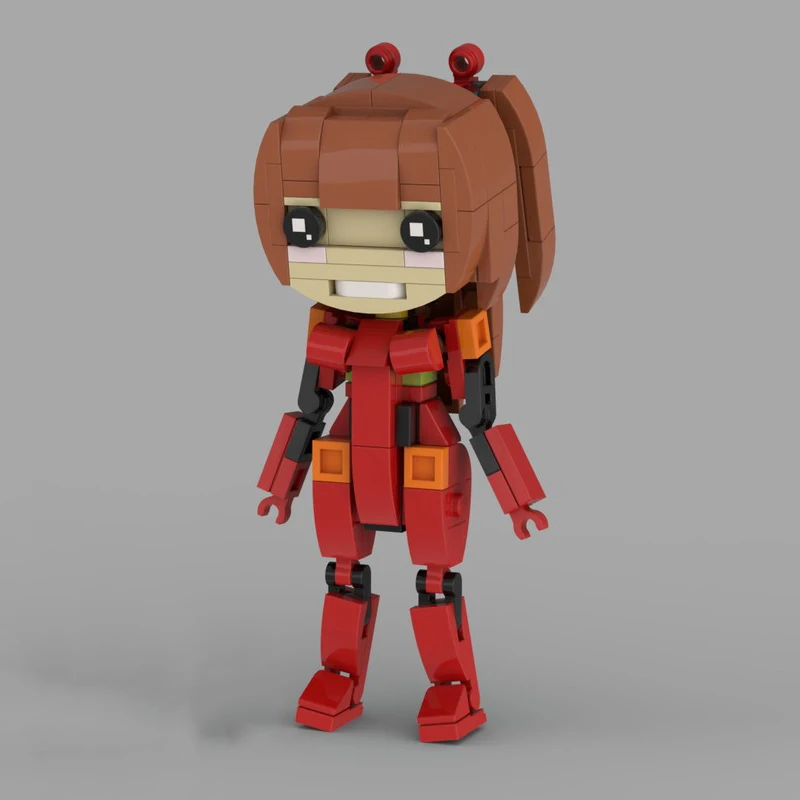 161 قطعة MOC Asuka Brickheadz لتقوم بها بنفسك أنيمي نموذج اللبنات asy إلى بدء المبتدئين ودية عدة هدية الكريسماس للمراهقين #1