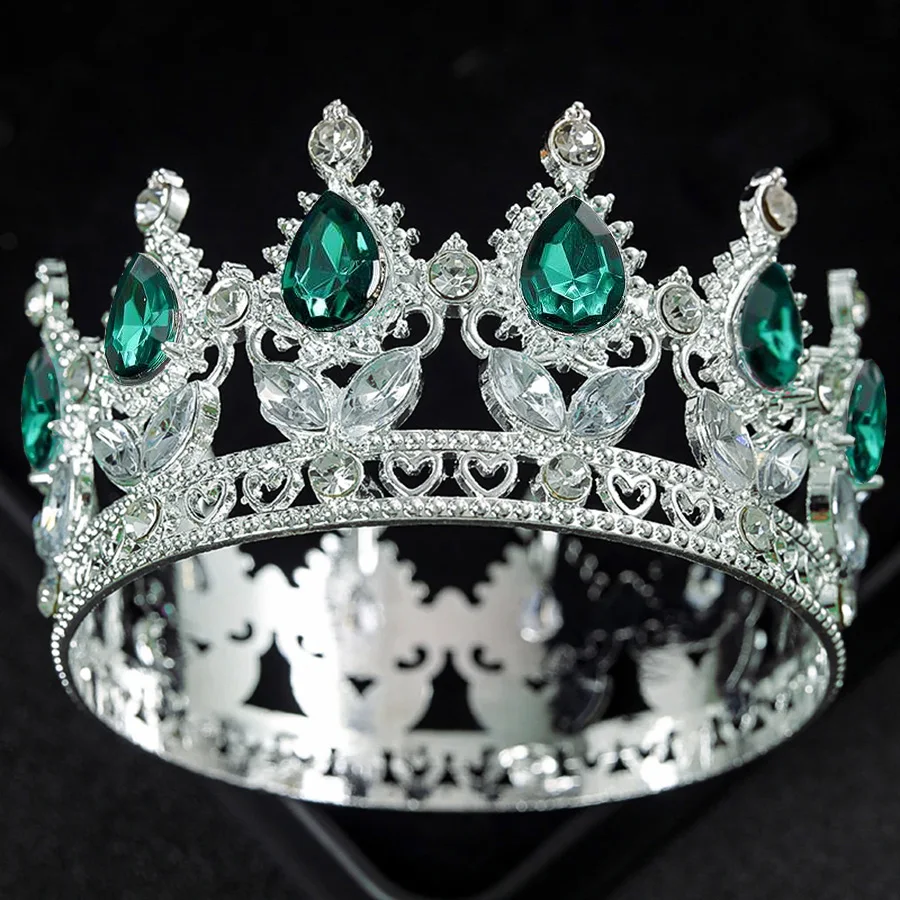 التيجان الكريستال الباروكي والتيجان كعكة توبر ديكور أنيق كعكة الزفاف الأميرة عيد ميلاد الديكور لوازم الحفلات #2