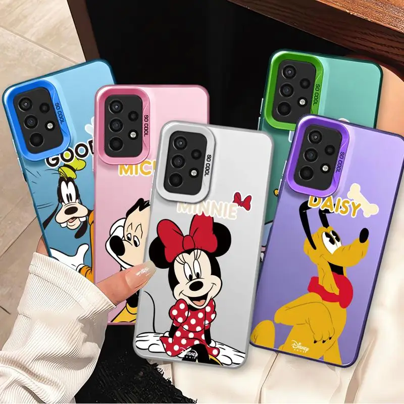 Phone Case for Oppo Reno 10 Pro 8T 7 6 5 A98 A78 A58 A38 A37 A17 A76 A57 Silver Plating Cover Goofy Saisy Donald Duck Pluto