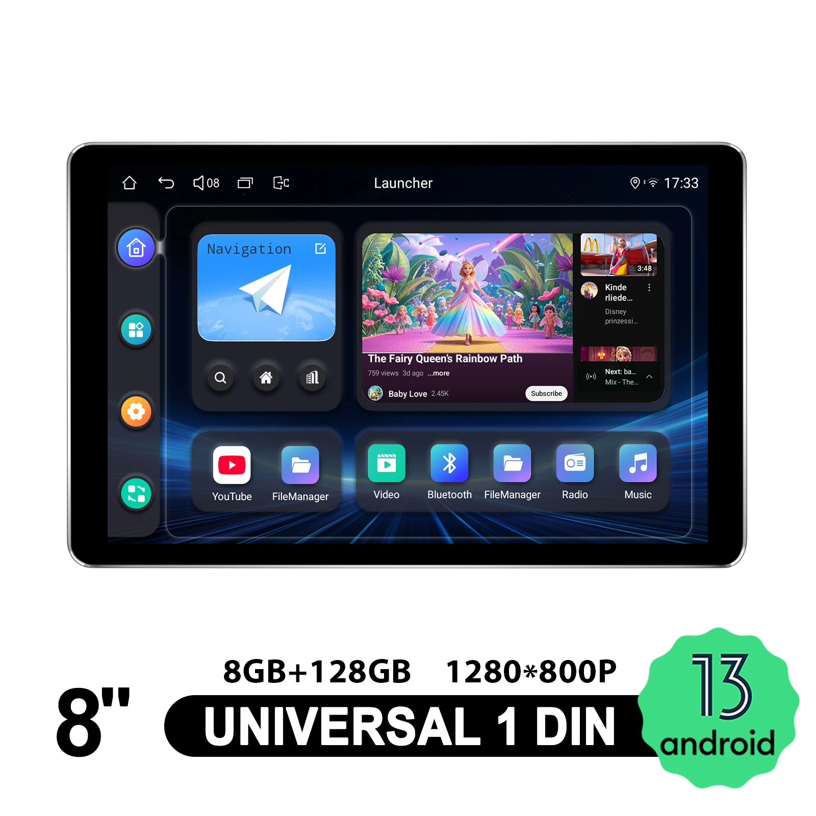 راديو ستيريو للسيارة من JOYING مقاس 8 بوصات لاسلكي Apple CarPlay ومشغل MP5 للوسائط المتعددة الأوتوماتيكي الذي يعمل بنظام Android مع مدخل كاميرا احتياطية #3