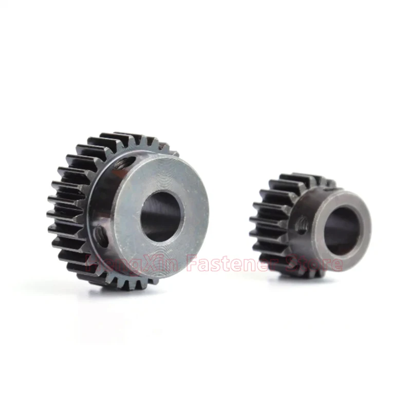 15T-100T 1 Module Stepped Spur Gear 15 16 18 20 22 23 24 25 26 28 30 32 35 36 38 40 45 50 60 70 80 90 100 Teeth Steel Motor Gear