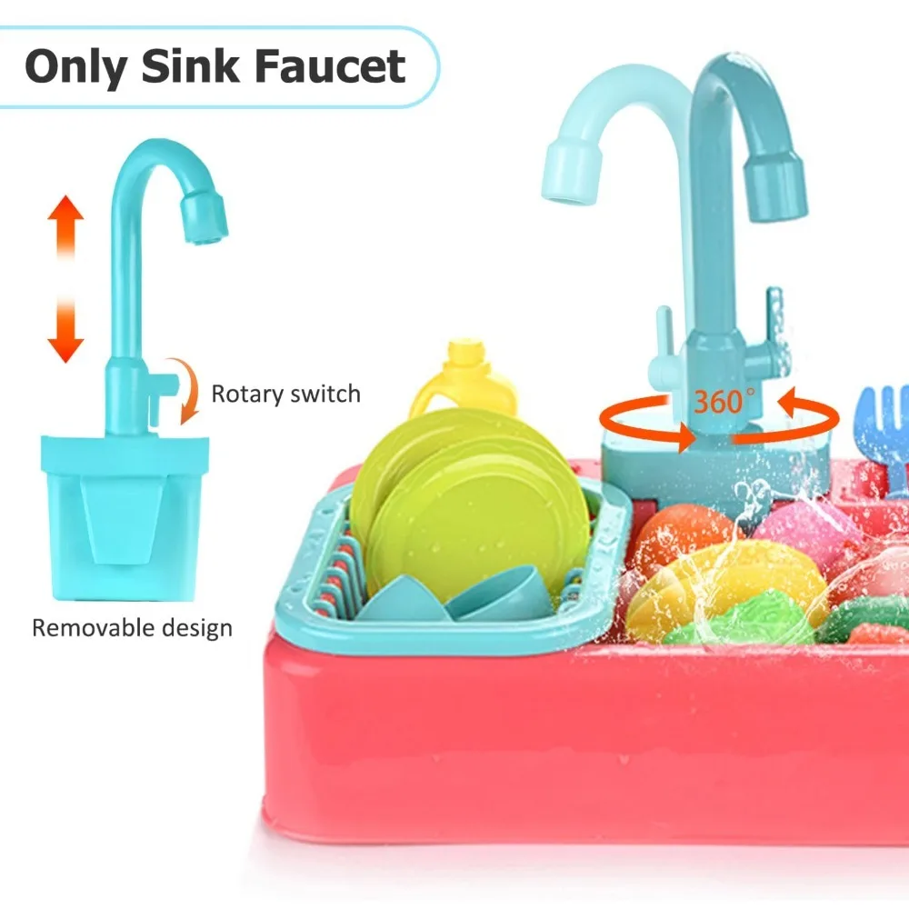 

Rotatable Kitchen Faucet Replacement Toy With Running Water Simulation Kitchen Sink Toys Faucet Plastic Faucet Toy