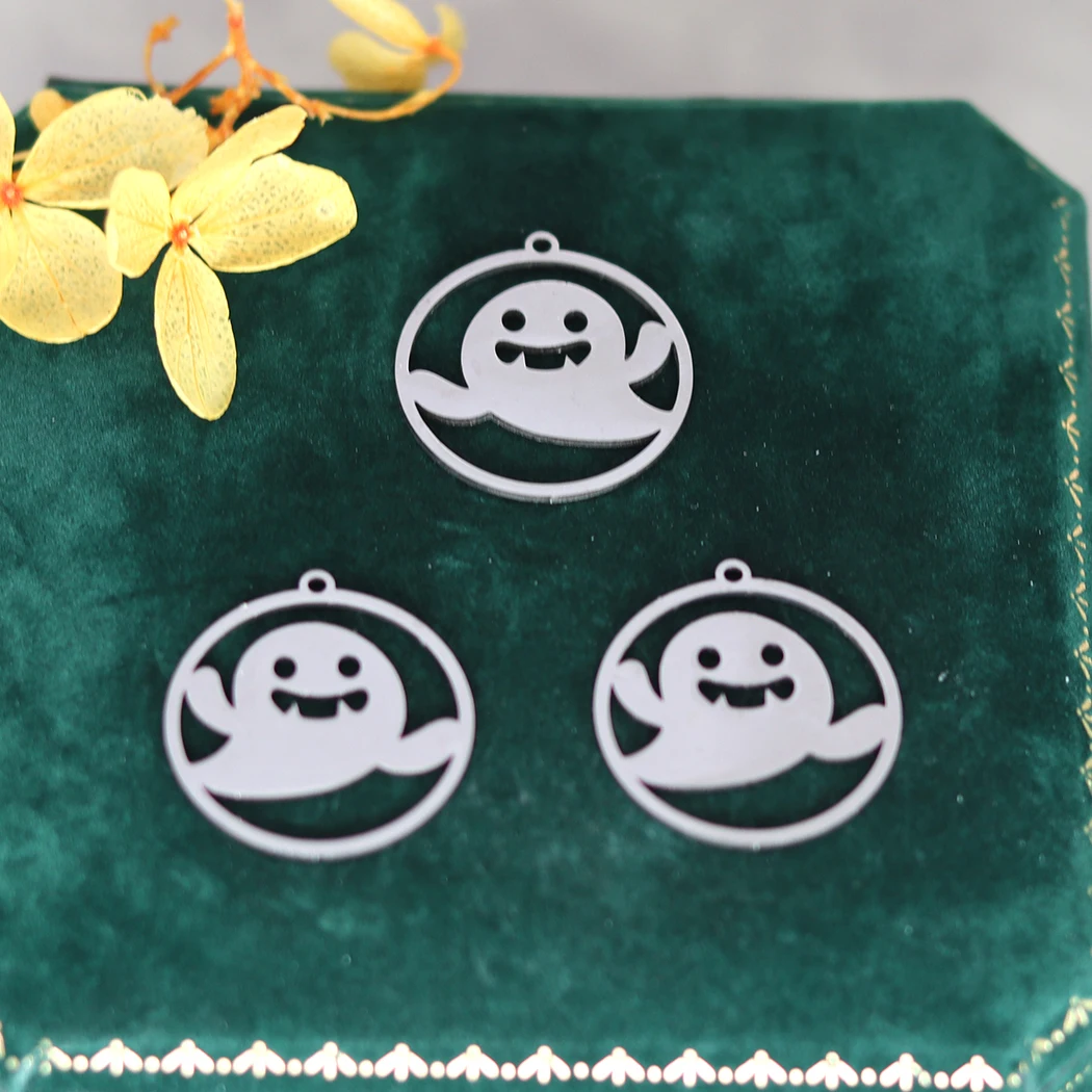 3pcs Cartoon Haunted Halloween Ghost Charms DIY Jewelry Making Fashion Earring Necklace Bracelet Pendants Accessories