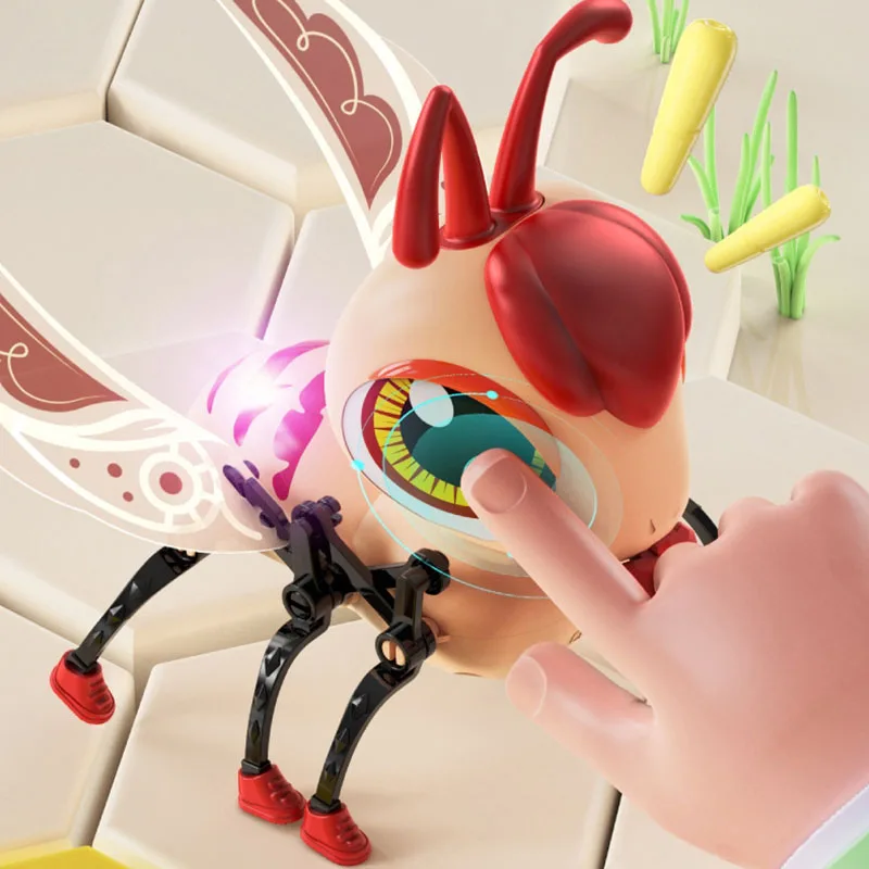 Jouet abeille télécommandé pour enfants, capteur tactile Intelligent, son électrique, lumière, musique, jouet électronique pour animaux de compagnie, insecte mignon, cadeau d'anniversaire