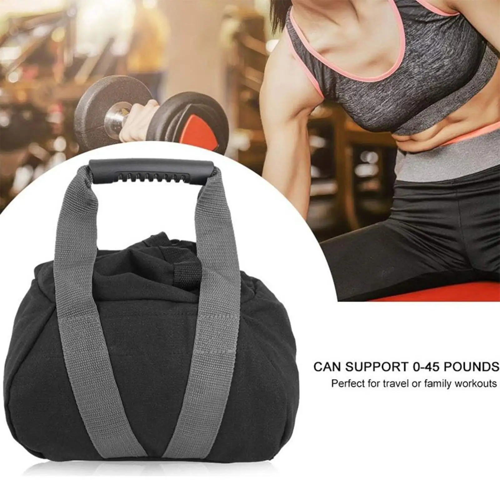 

Кеттлбелл-мешок с песком 0-35 фунтов, регулируемый по весу, с ручкой для тренировок, для фитнеса и силовых упражнений