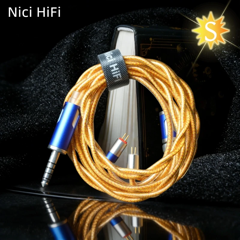 

Кабель Nici HiFi-07 IEM, 2-жильный S-образный кабель для модернизации, 2-контактный разъем 0,78 мм на симметричный 4,4 мм с родиевым покрытием, подходит для музыкантов