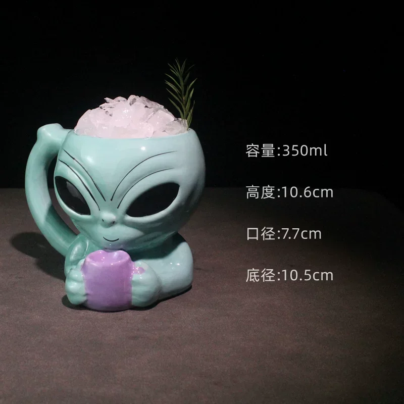 Cute Puffer Fish Ceramic Tiki Mug Cartoon Tropical Hawaii Cocktail Cup Bar Creative Novelty Pipe Cup Drinkware Decor
